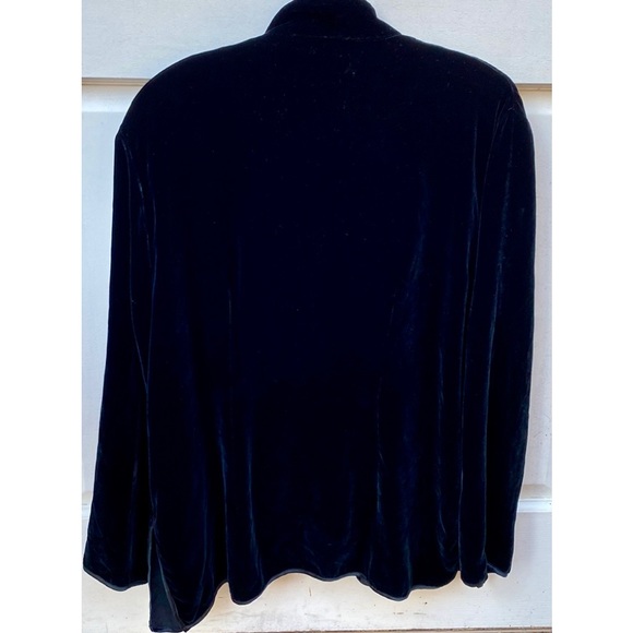 LINDA HARTMAN INTIMATES 100% silk VELVET velour size XL  button down shirt - Picture 2 of 16